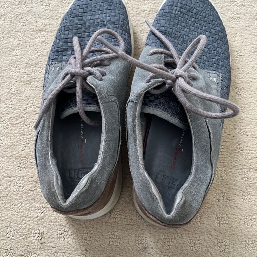 UGG Hepner Men’s 8.5 Woven Casual Shoes Gray Leather Suede Comfort - Picture 8 of 16
